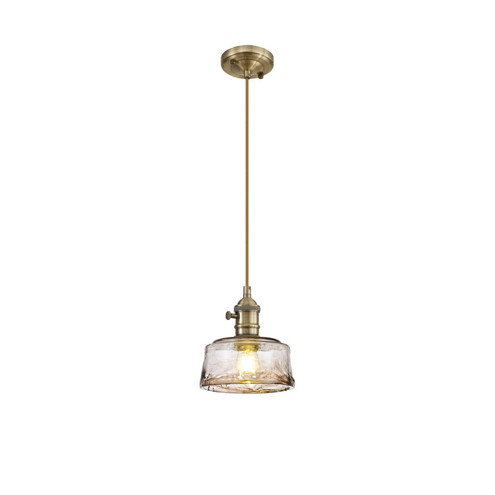 Nelson Lighting NL95169 Wady 1 Light Pendant Antique Brass Golden Brown