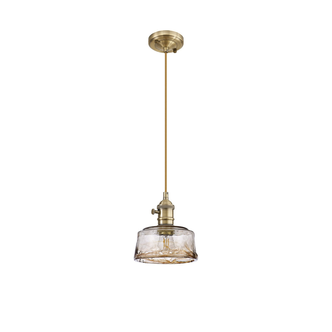 Nelson Lighting NL95169 Wady 1 Light Pendant Antique Brass Golden Brown