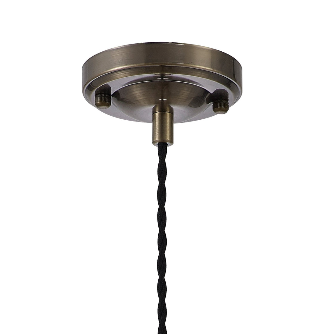 Nelson Lighting NL95179 Wady 1 Light Pendant Antique Brass Black