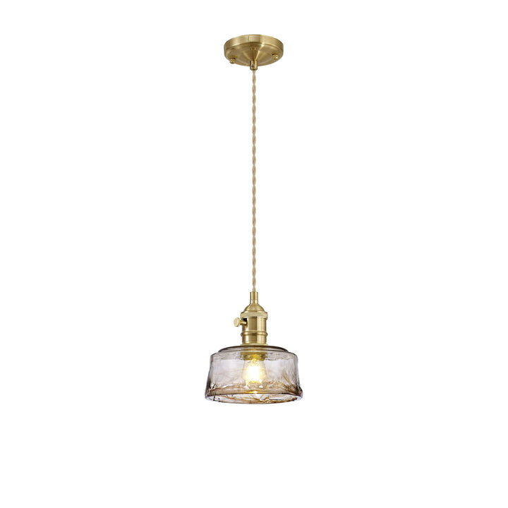 Nelson Lighting NL95189 Wady 1 Light Pendant Brass Beige