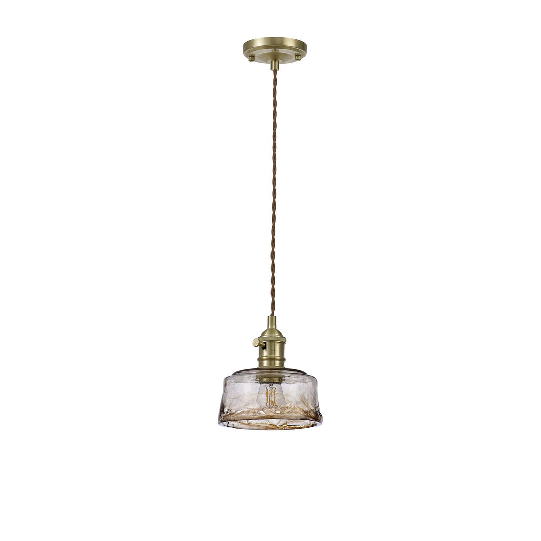 Nelson Lighting NL95189 Wady 1 Light Pendant Brass Beige