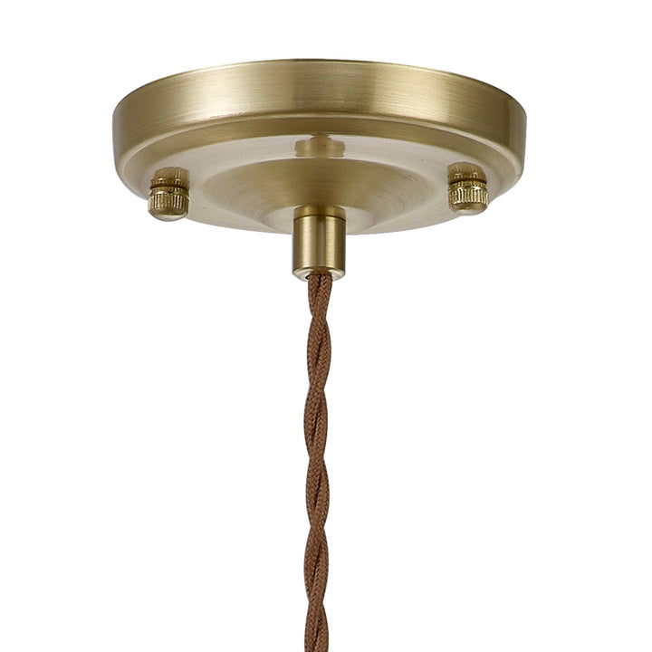 Nelson Lighting NL95189 Wady 1 Light Pendant Brass Beige