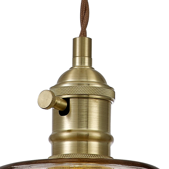 Nelson Lighting NL95189 Wady 1 Light Pendant Brass Beige