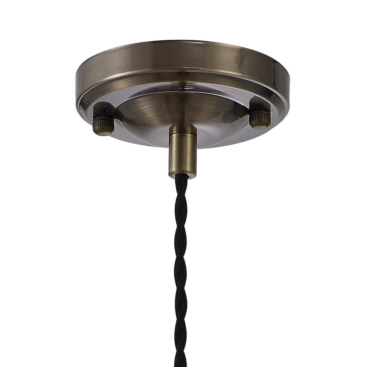 Nelson Lighting NL95209 Wady 1 Light Pendant Antique Brass Black