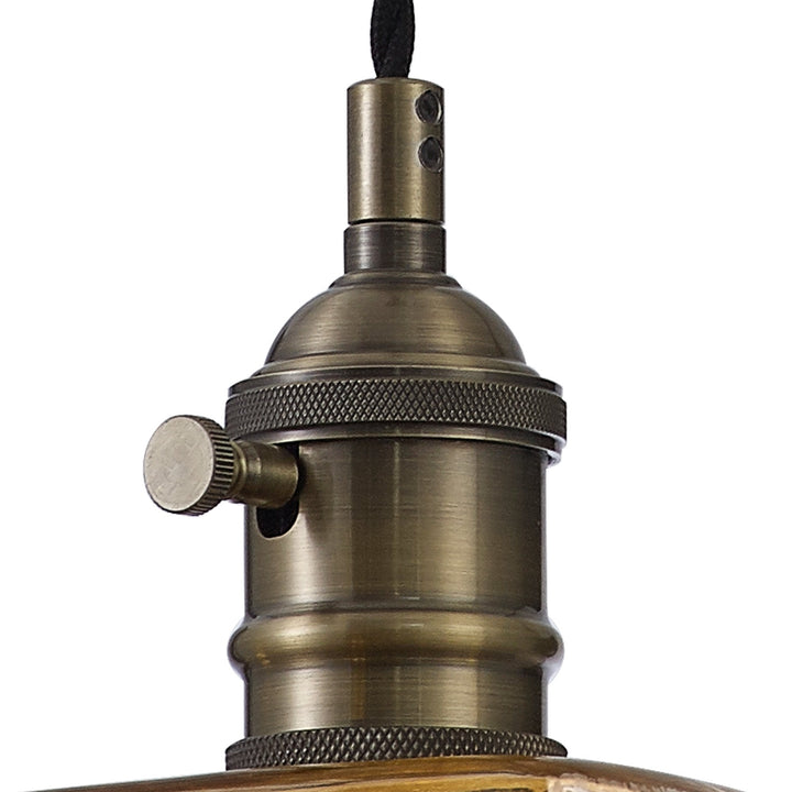 Nelson Lighting NL95209 Wady 1 Light Pendant Antique Brass Black