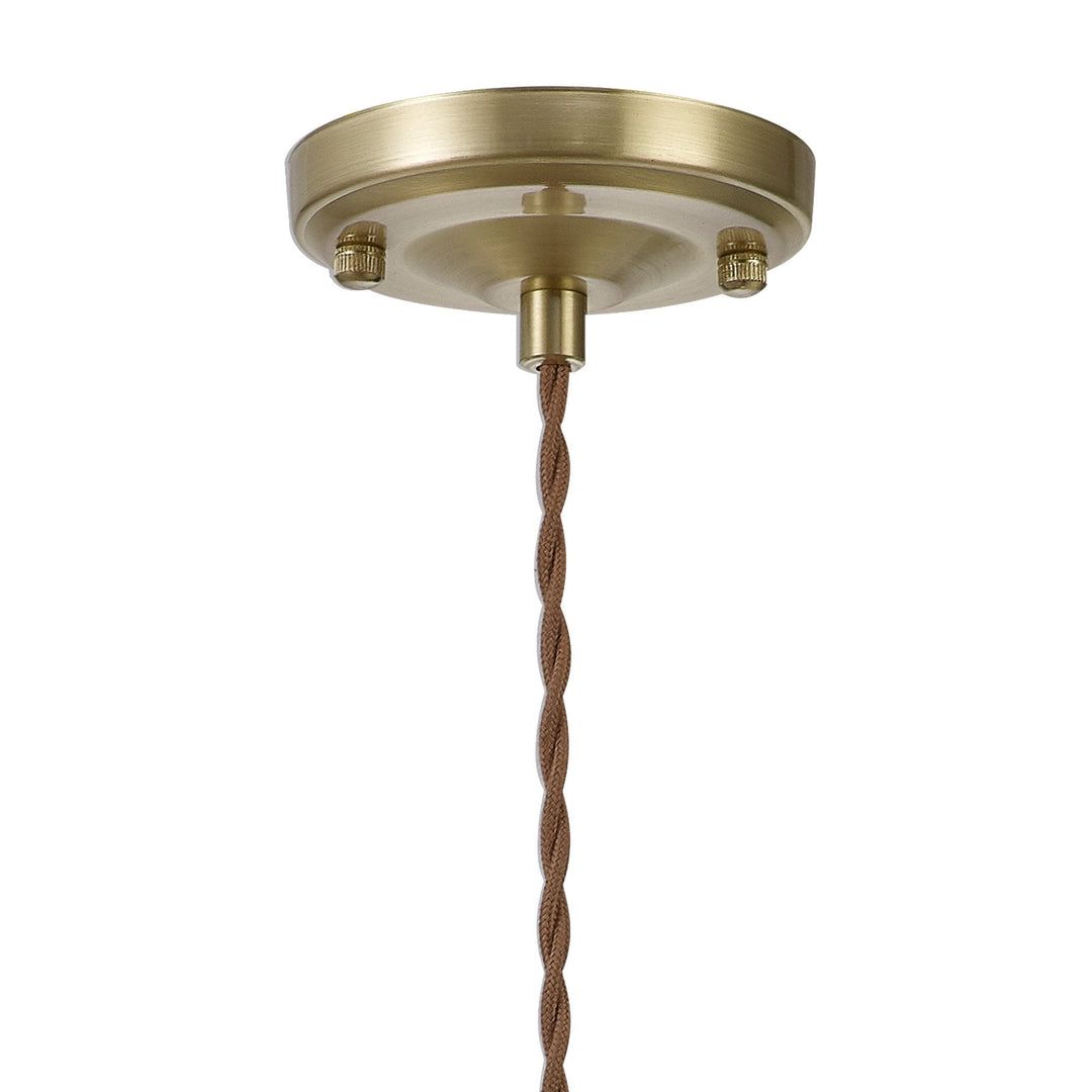 Nelson Lighting NL95219 Wady 1 Light Pendant Brass Beige