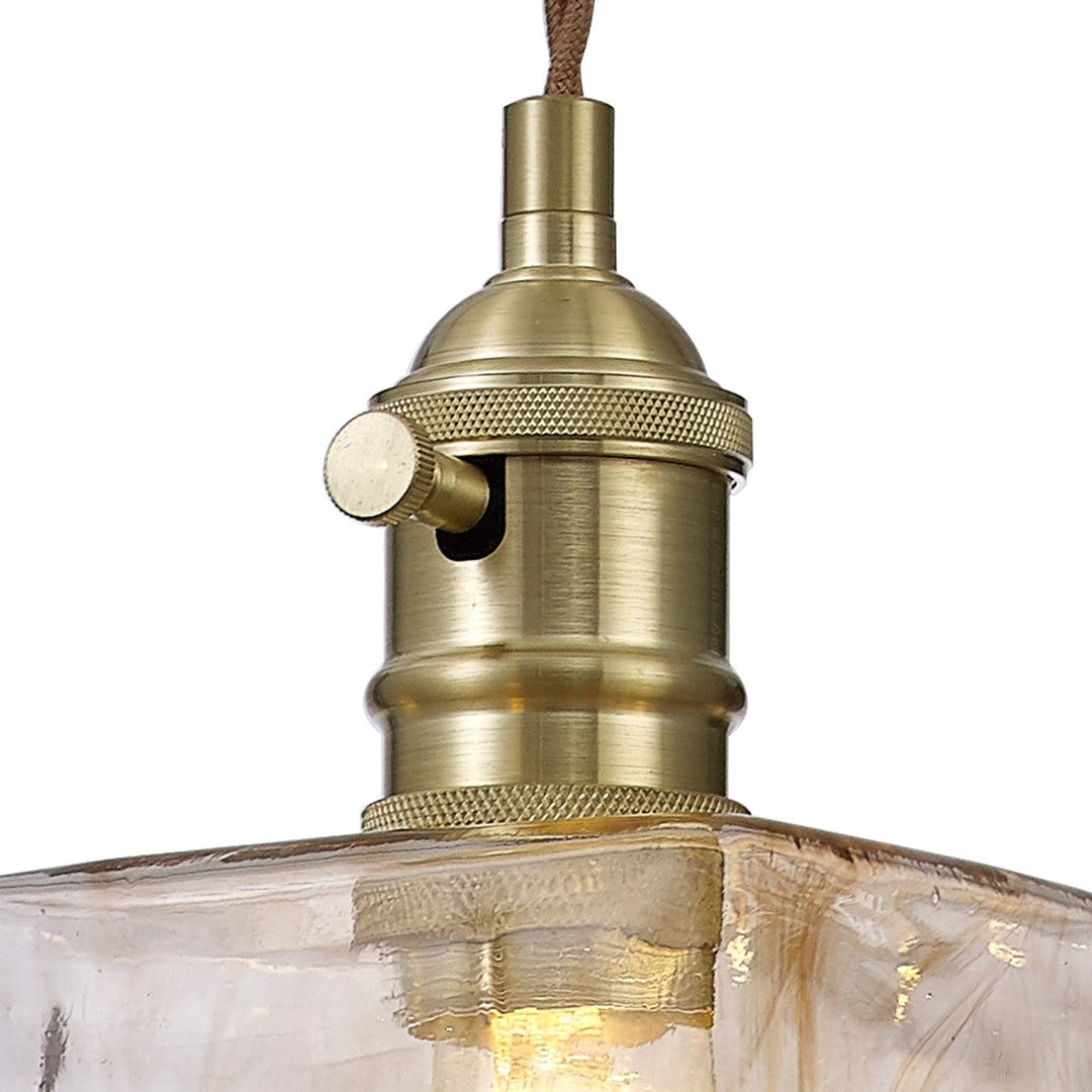 Nelson Lighting NL95219 Wady 1 Light Pendant Brass Beige