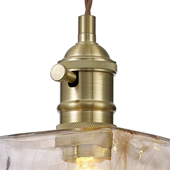 Nelson Lighting NL95219 Wady 1 Light Pendant Brass Beige