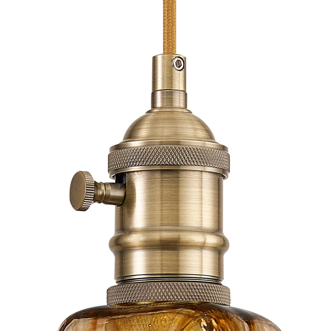 Nelson Lighting NL95229 Wady 1 Light Pendant Antique Brass Golden Brown