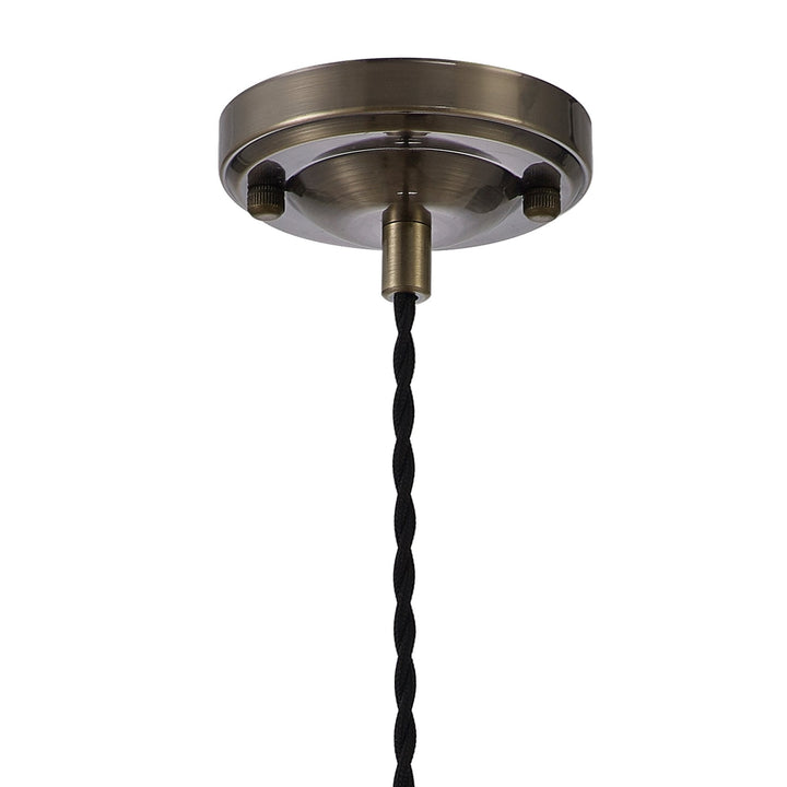 Nelson Lighting NL95239 Wady 1 Light Pendant Antique Brass Black