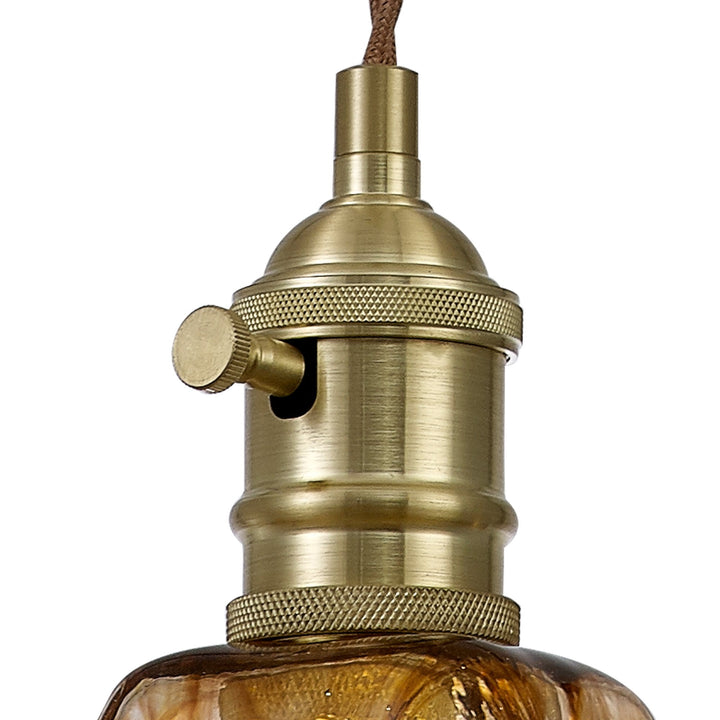 Nelson Lighting NL95249 Wady 1 Light Pendant Brass Beige