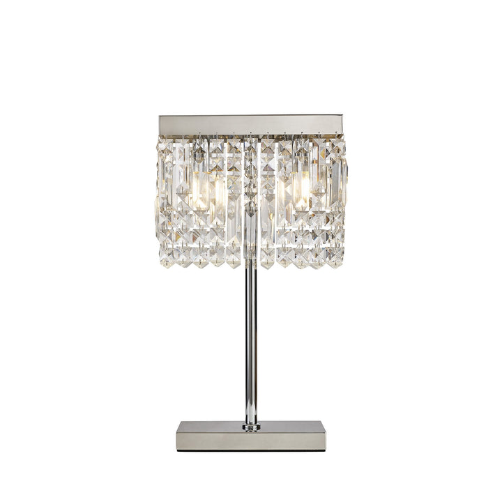 Nelson Lighting NL87689 Zian 2 Light Table Lamp Polished Chrome Crystal