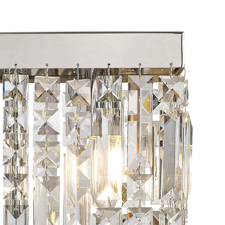 Nelson Lighting NL87689 Zian 2 Light Table Lamp Polished Chrome Crystal