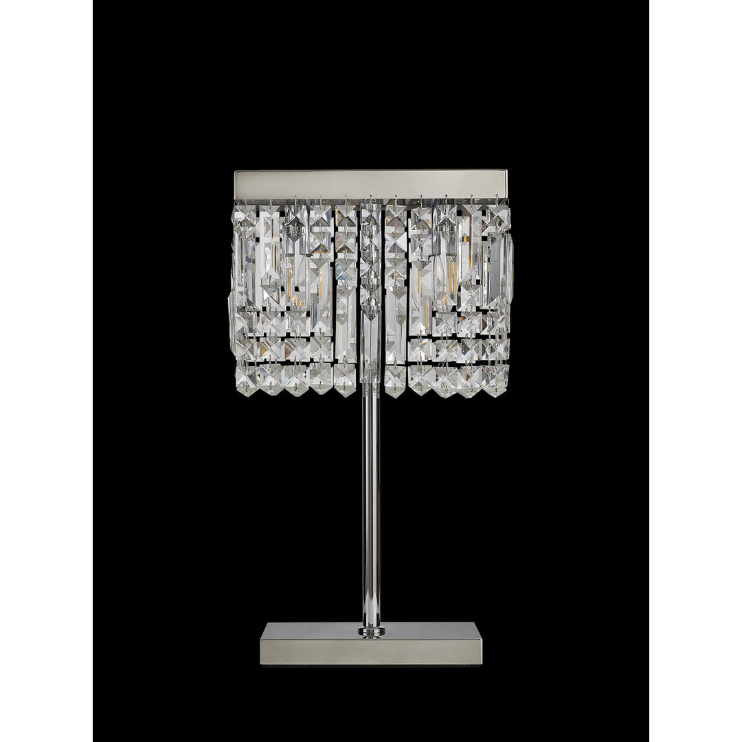 Nelson Lighting NL87689 Zian 2 Light Table Lamp Polished Chrome Crystal