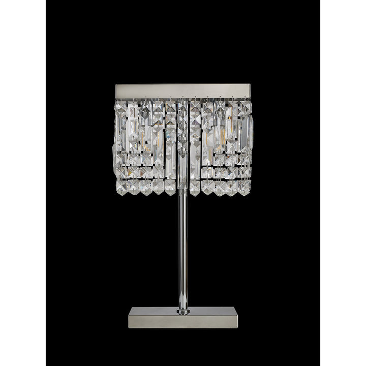 Nelson Lighting NL87689 Zian 2 Light Table Lamp Polished Chrome Crystal