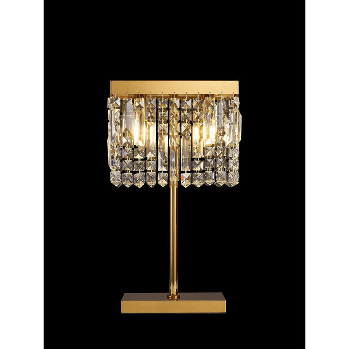 Nelson Lighting NL87709 Zian 2 Light Table Lamp Gold Crystal