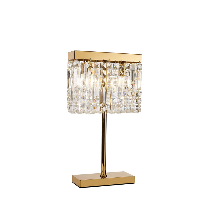 Nelson Lighting NL87709 Zian 2 Light Table Lamp Gold Crystal