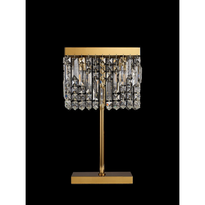 Nelson Lighting NL87709 Zian 2 Light Table Lamp Gold Crystal