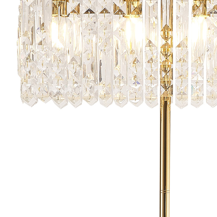 Nelson Lighting NL87719 Zian 4 Light Floor Lamp Gold Crystal