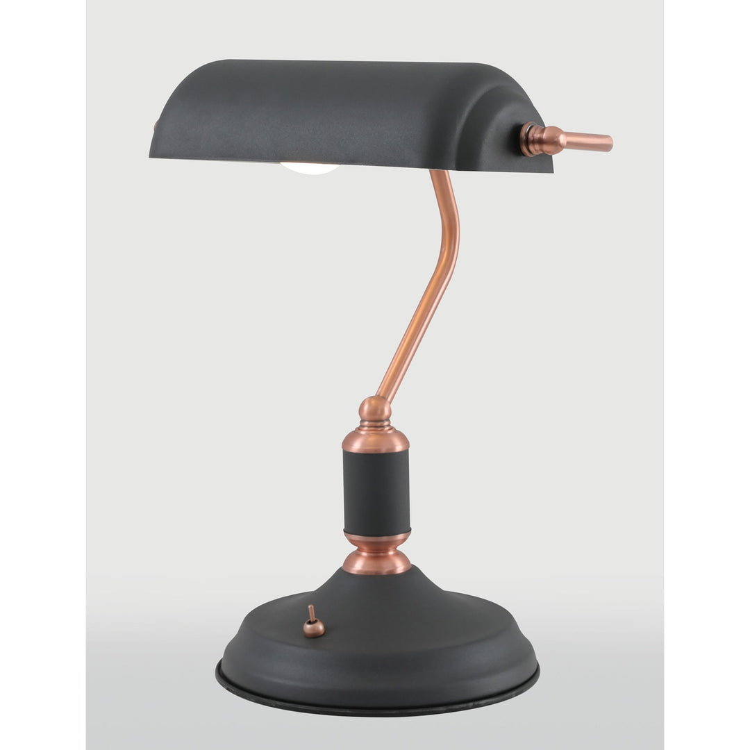 Nelson Lighting NL70019 Barnie Table Lamp 1 Light With Toggle Switch Sand Black/Copper