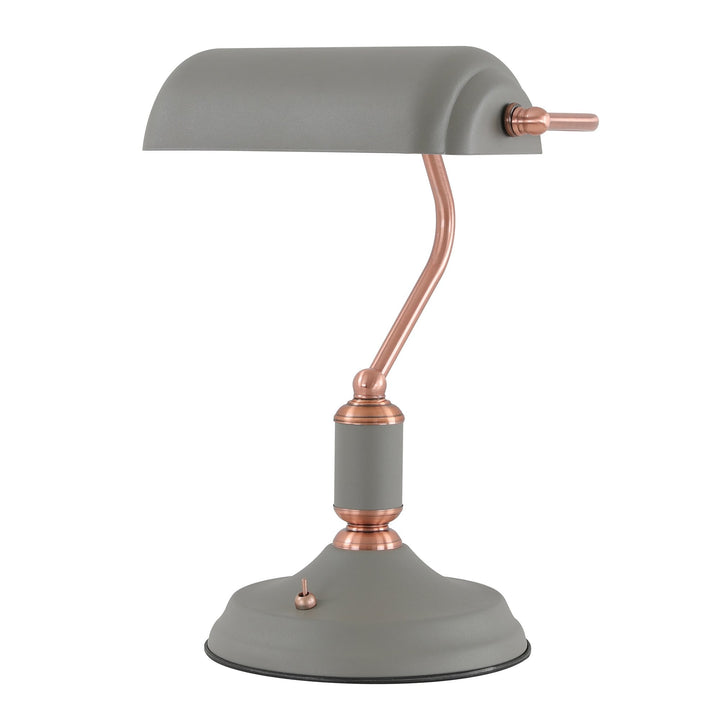 Nelson Lighting NL70029 Barnie Table Lamp 1 Light With Toggle Switch Sand Grey/Copper