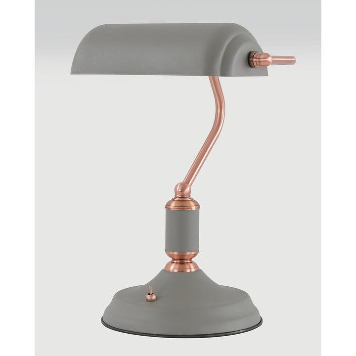 Nelson Lighting NL70029 Barnie Table Lamp 1 Light With Toggle Switch Sand Grey/Copper