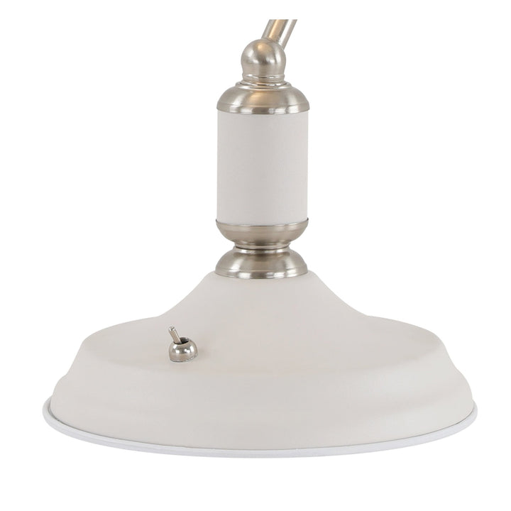 Nelson Lighting NL70039 Barnie Table Lamp 1 Light With Toggle Switch Satin Nickel/Sand White