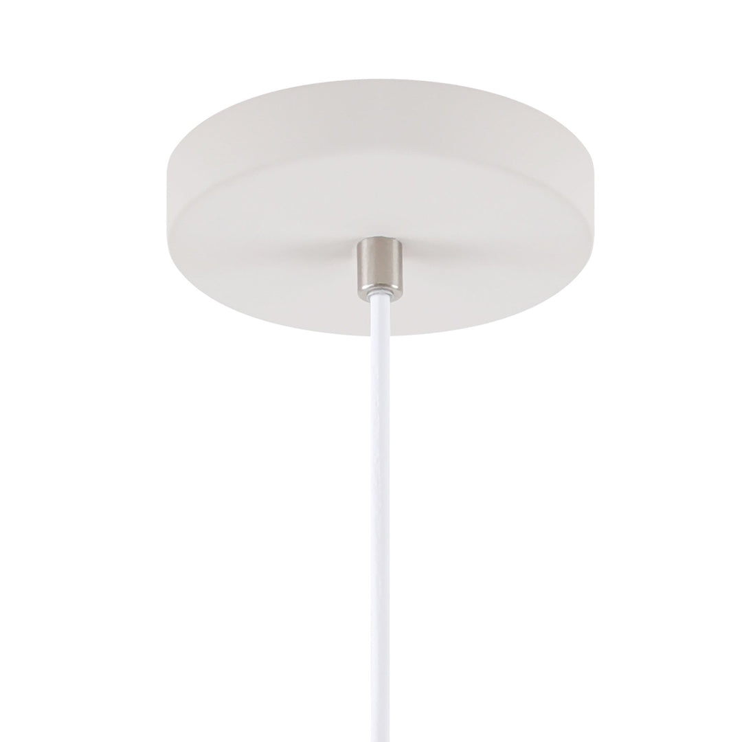 Nelson Lighting NL70159 | Barnie Small Pendant | Sand White/Satin Nickel/White