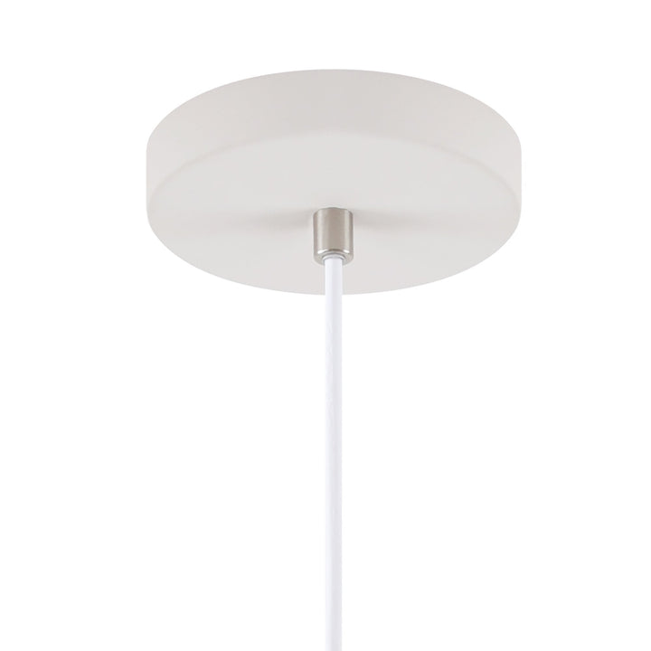 Nelson Lighting NL70159 | Barnie Small Pendant | Sand White/Satin Nickel/White