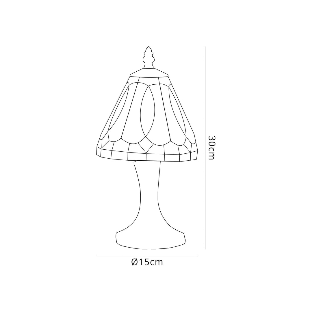 Nelson Lighting NL72179 Cami Tiffany Table Lamp White/Grey/Clear Crystal Shade