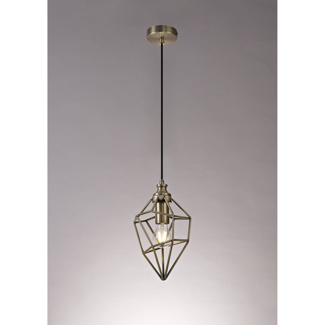 Nelson Lighting NL71309 Davie | Small Pendant Light | Antique Brass Finish