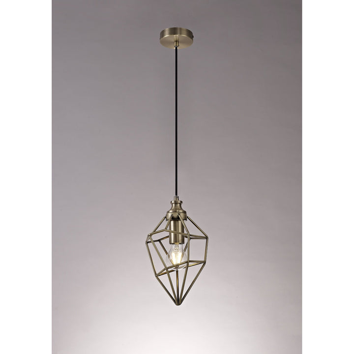 Nelson Lighting NL71309 Davie | Small Pendant Light | Antique Brass Finish