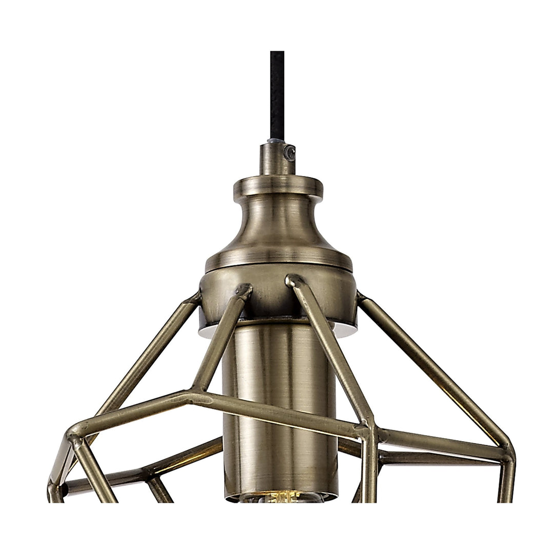 Nelson Lighting NL71309 Davie | Small Pendant Light | Antique Brass Finish