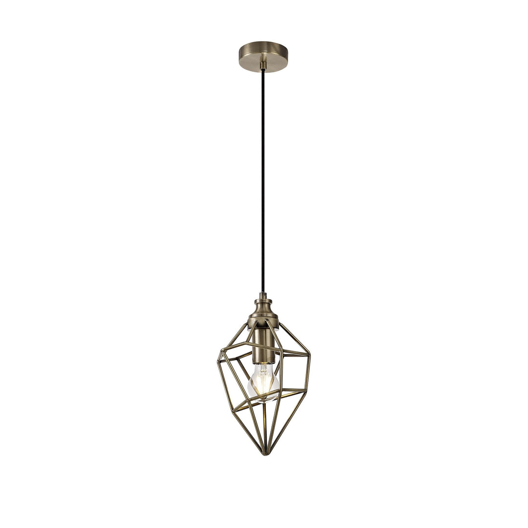 Nelson Lighting NL71309 Davie | Small Pendant Light | Antique Brass Finish