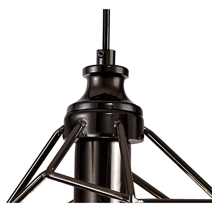 Nelson Lighting NL71389 Davie Small Pendant 1 Light Black Nickel