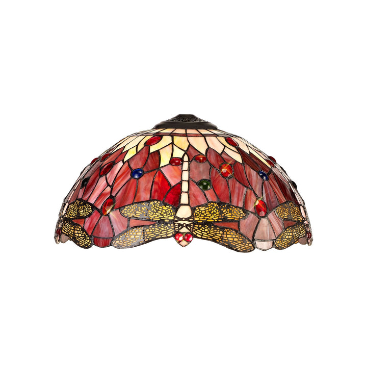 Nelson Lighting NL72729 Heidi Tiffany 40cm Shade Only Suitable For Pendant/Ceiling/Table Lamp Purple/Pink