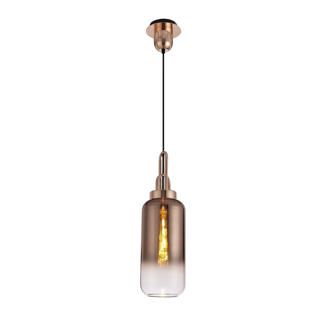 Nelson Lighting NL77959 Acme 16cm Cylinder Glass Copper/Clear
