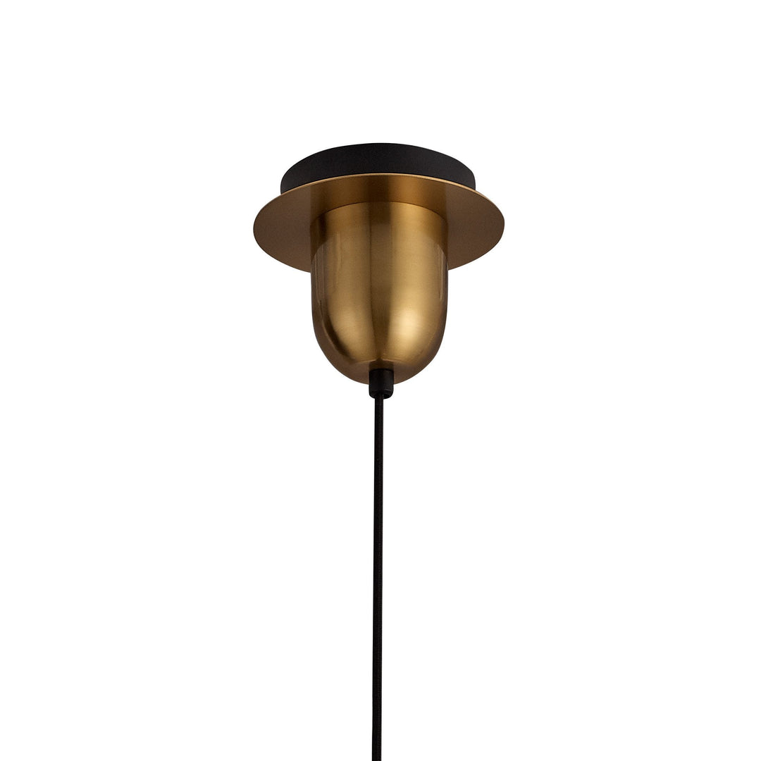 Nelson Lighting NLK00039 Acme 1 Light Pendant With 30cm Globe Glass Brass Gold/Matt Black/Clear