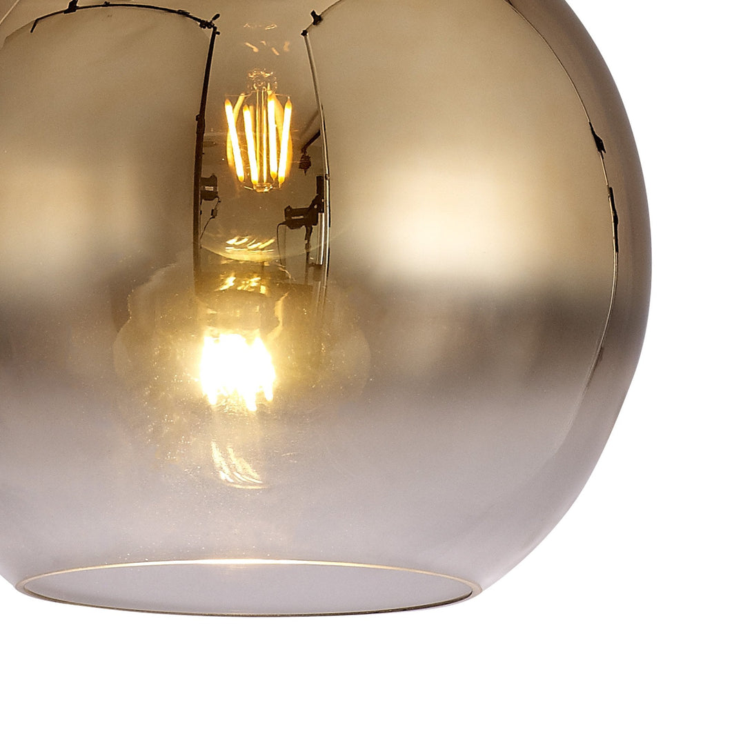 Nelson Lighting NLK00039 Acme 1 Light Pendant With 30cm Globe Glass Brass Gold/Matt Black/Clear