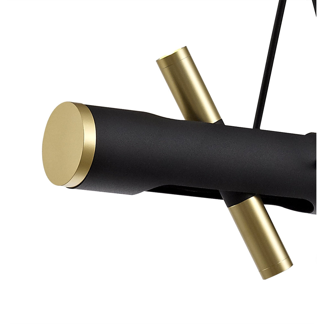 Nelson Lighting NL76709 Acoza Pendant LED Sand Black/Gold