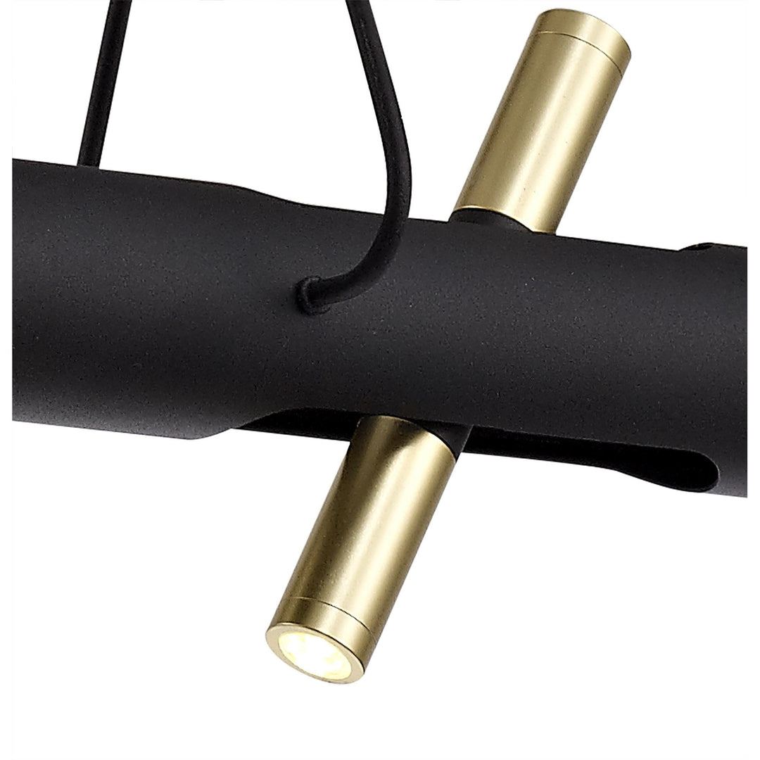 Nelson Lighting NL76709 Acoza Pendant LED Sand Black/Gold