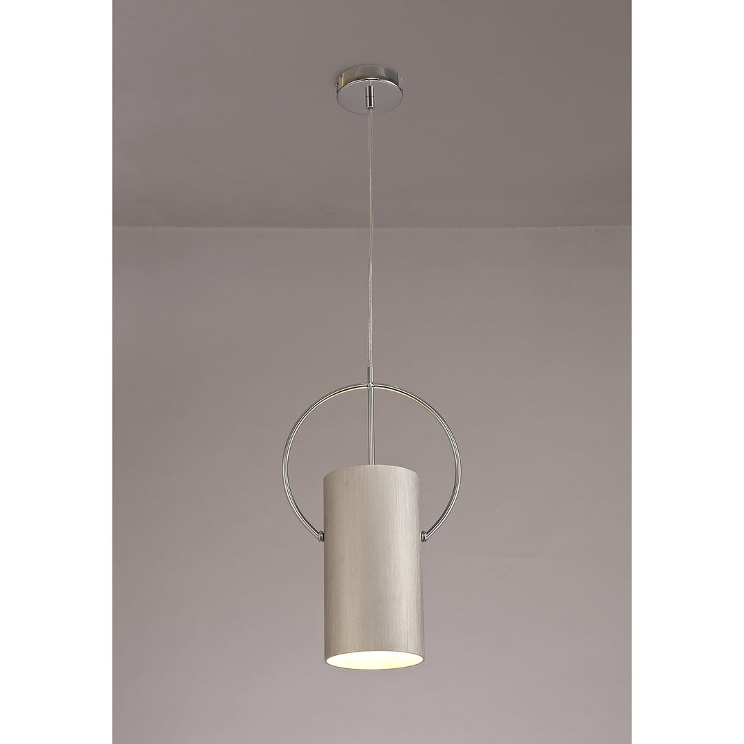 Nelson Lighting NL74079 Amo Single Pendant Satin Nickel/Polished Chrome