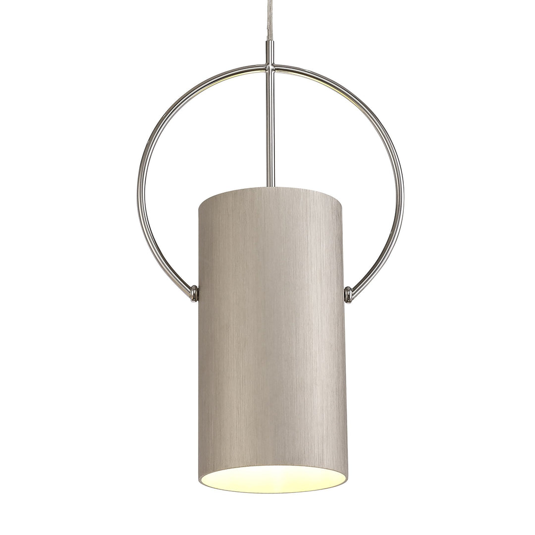 Nelson Lighting NL74079 Amo Single Pendant Satin Nickel/Polished Chrome