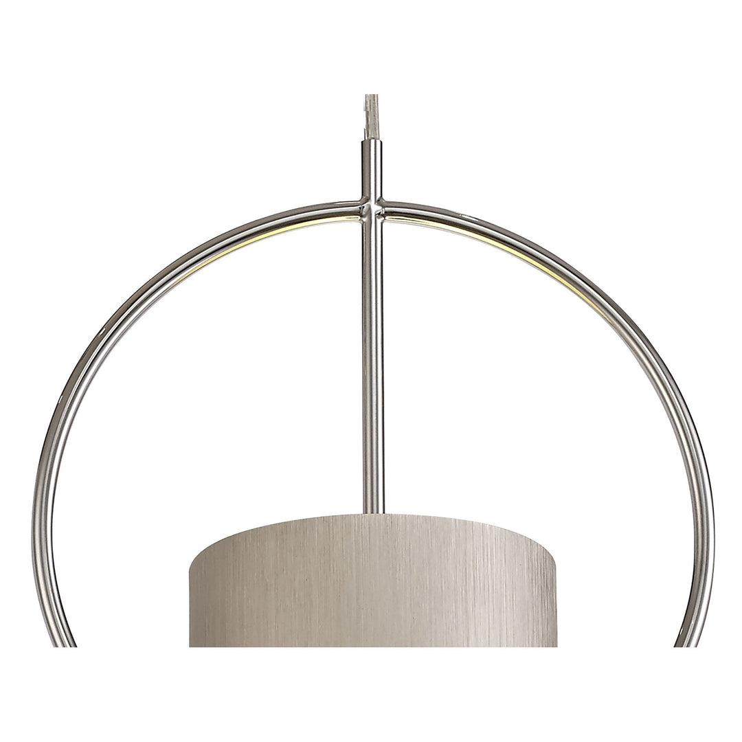 Nelson Lighting NL74079 Amo Single Pendant Satin Nickel/Polished Chrome