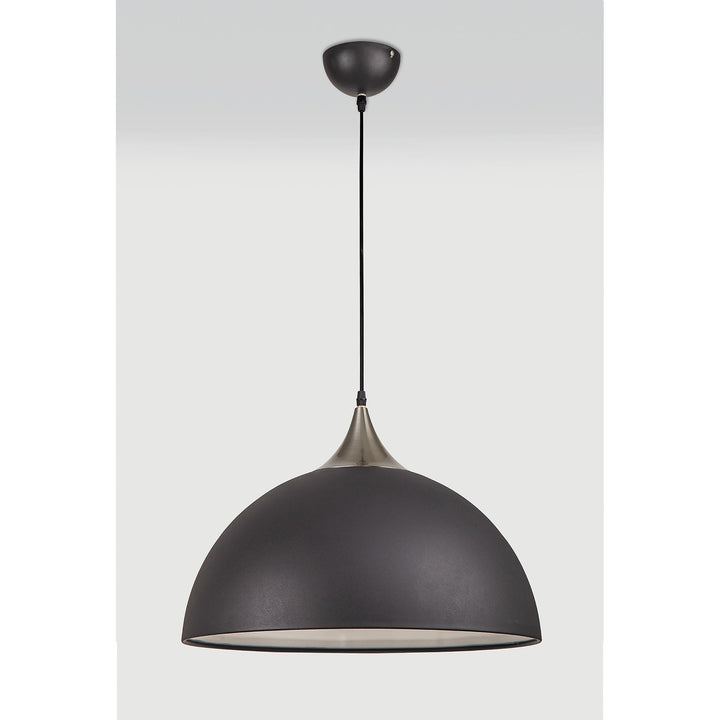 Nelson Lighting NL81989 Ava 50cm Large Pendant Graphite/Satin Nickel