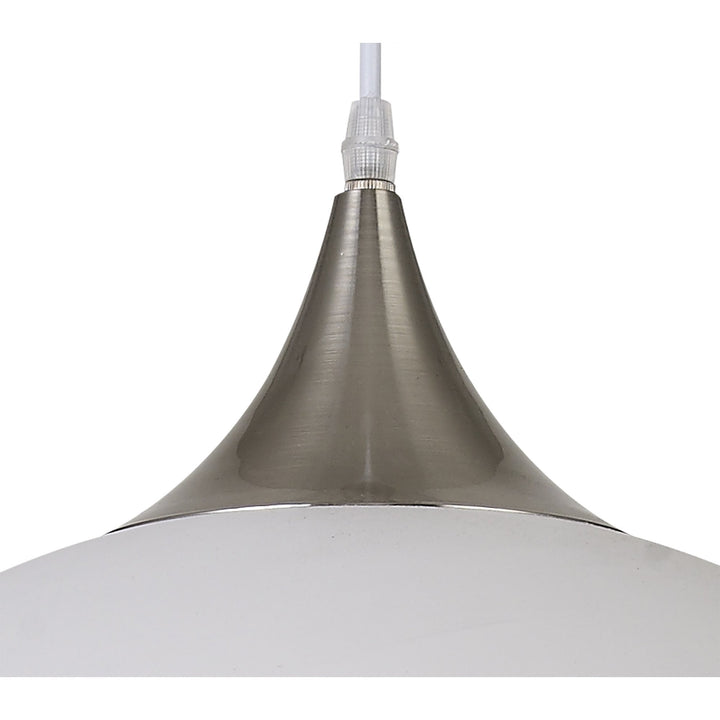 Nelson Lighting NL82009 | Ava Large Pendant | Sand White and Satin Nickel