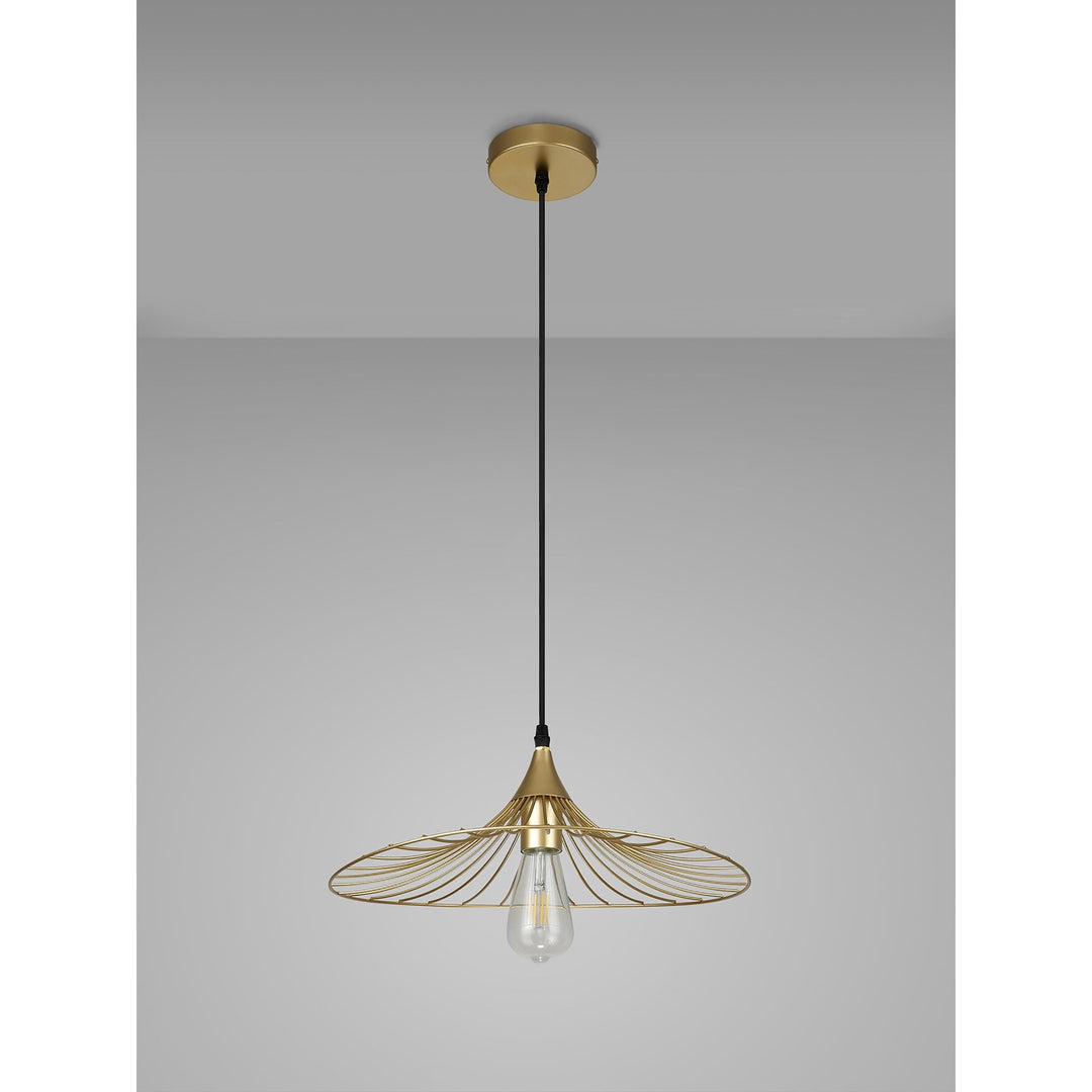 Nelson Lighting NL83789 Belgium Shallow Pendant Painted Gold