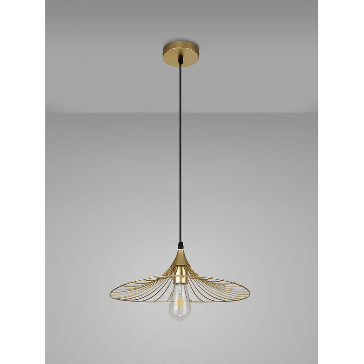 Nelson Lighting NL83789 Belgium Shallow Pendant Painted Gold