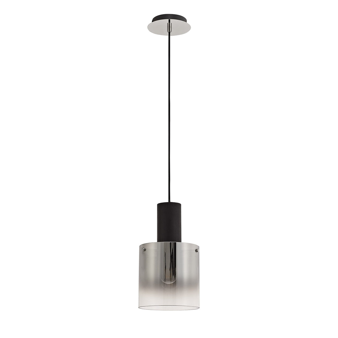 Nelson Lighting NL75899 Blade Single Pendant 1 Light Adjustable Black/Smoke Fade Glass