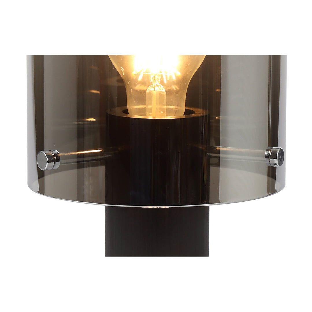 Nelson Lighting NL75949 Blade Table Lamp 1 Light Table Lamp Black/Smoke Fade Glass